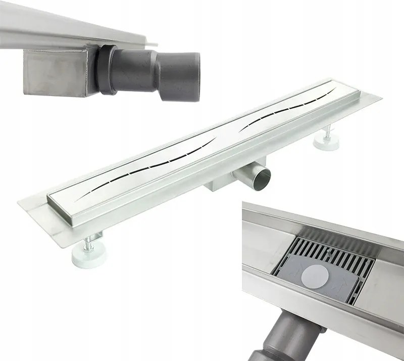 Streifen lineáris lefolyó szifonnal 100cm