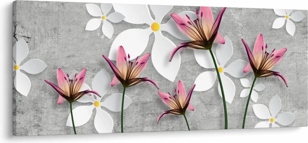 Virágos absztrakció képe (120x50 cm)