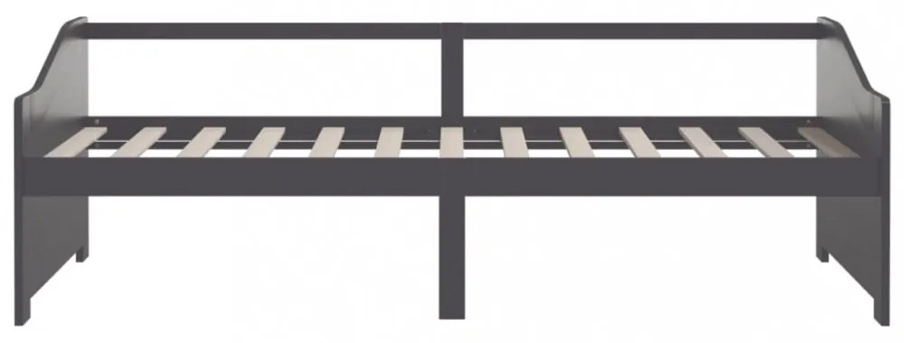sötétszürke 3 személyes tömör fenyőfa kanapéágy 90 x 200 cm