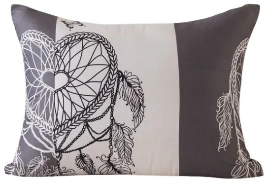 Mikroszálas párnahuzat TIRSO 70x90 cm, szürke-fehér