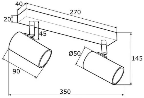 Argon 0890 - Spotlámpa LAGOS 2xGU10/5W/230V fehér/arany