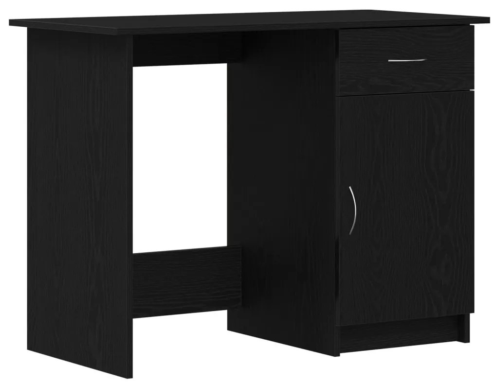 Asztal Fekete Tölgy 100x50x76 cm Szerelt Fa