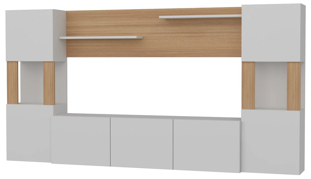 TV szekrény Lore - White, Teak