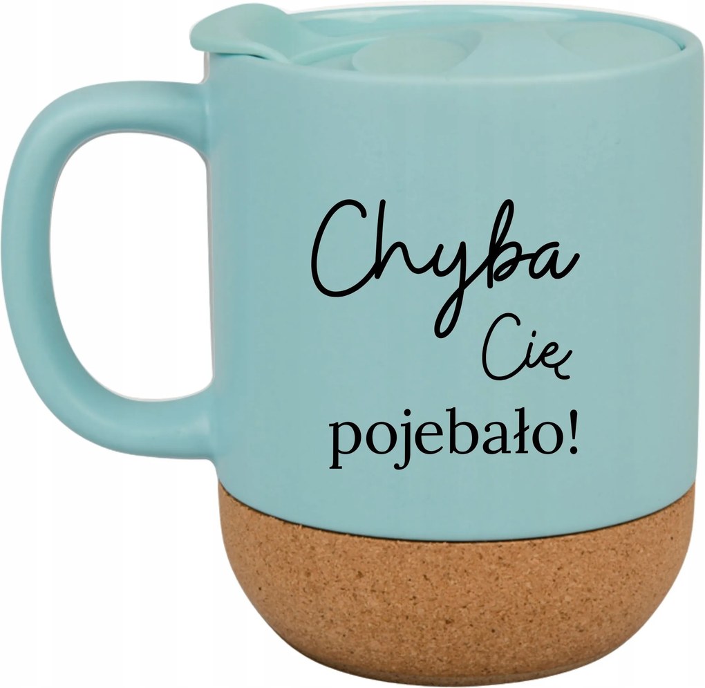 Kék Bögre Fedéllel És Parafa Aljjal Ajándéknak Is Kiváló