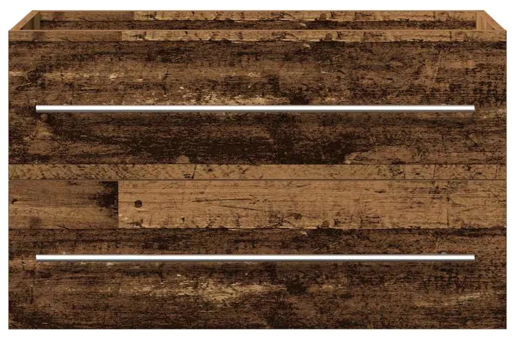 Mosdókagylós szekrény fiókkal 2 pcs Régi fa 80 x 38.5 x 48 cm