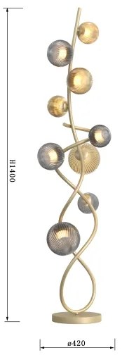 Wofi 3015-904 - LED Állólámpa METZ 9xG9/3,5W/230V arany/szürke