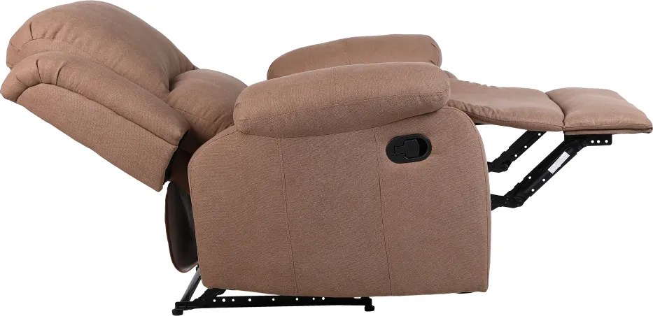 Állítható relaxáló fotel, barna szövet, ASKOY NEW