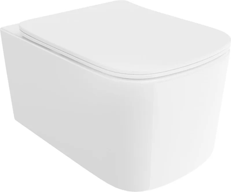 Mexen Vivo felakasztható Rimless Tornado WC perem nélküli, lassan leereszkedő duroplast ülőkével, fényes fehér - 30610200T
