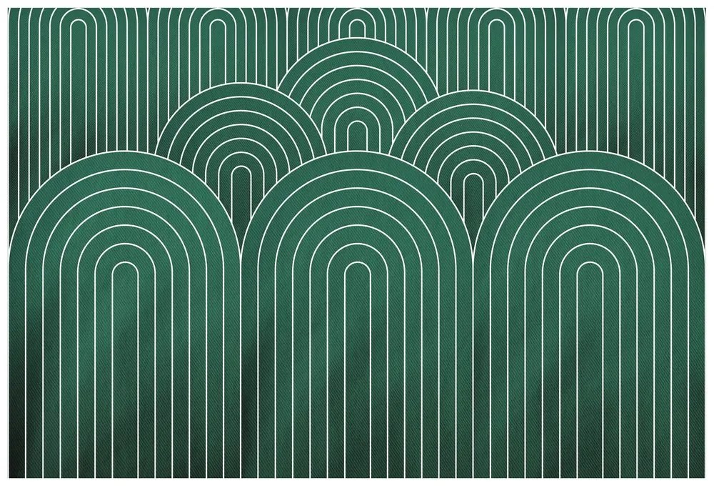 Öntapadó tapéta zöld szivárvány minta Mid-Century