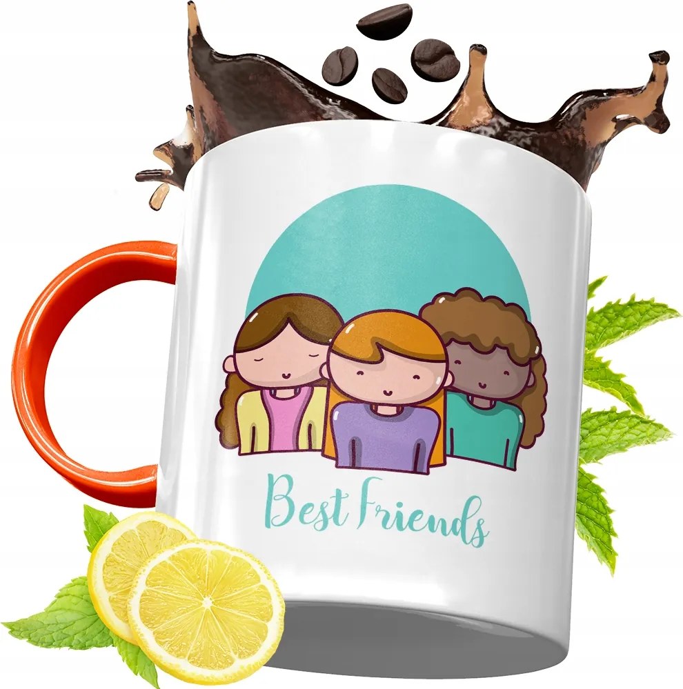 Narancssárga Bögre Barátnő Barátnőjének, fényképes nyomattal