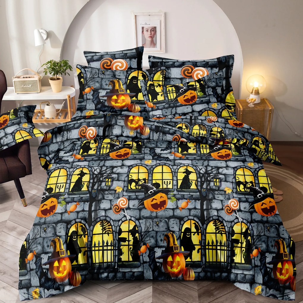 Povlečení z mikrovlákna SCARY PARTY šedé Ágyneműhuzat mérete: 2 db 70 x 80 cm | 160 x 200 cm