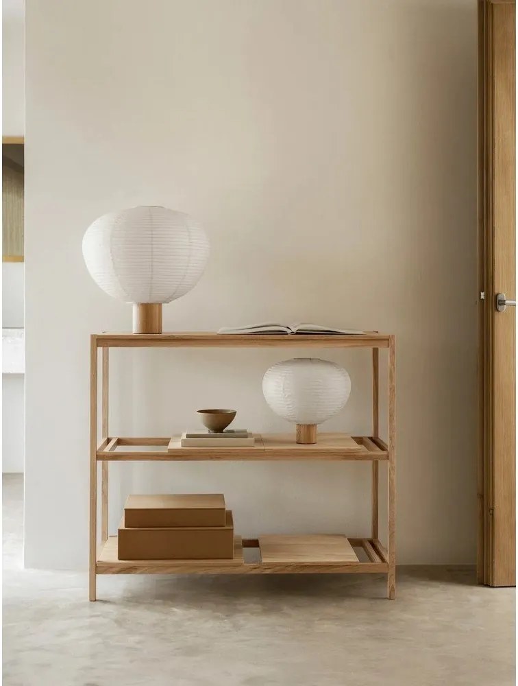 Fehér-natúr színű asztali lámpa papír búrával (magasság 45 cm) Kami – Blomus