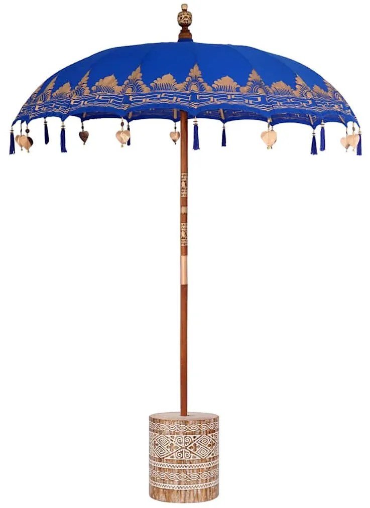 Balinéz Napernyő 260 Kék 180-190 cm Pamut és tömör fa
