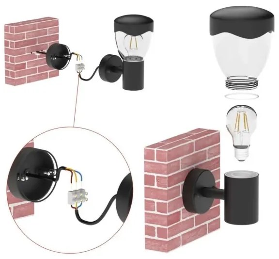 Kültéri fali lámpa érzékelővel ARTEO 1xE27/15W/230V IP44