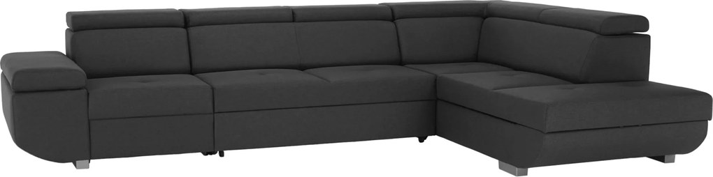 Ülőgarnitúra, sötétszürke, szövet Stark, jobbos, MAVIS