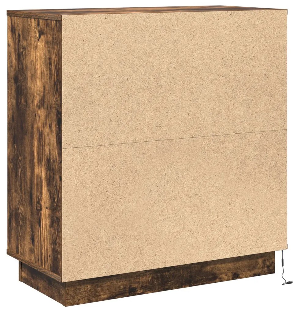 Éjjeli Szekrény LED Füstölt Tölgy 71x34.5x75 cm MDF