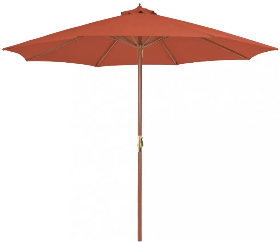terrakotta kültéri napernyő farúddal 300 cm