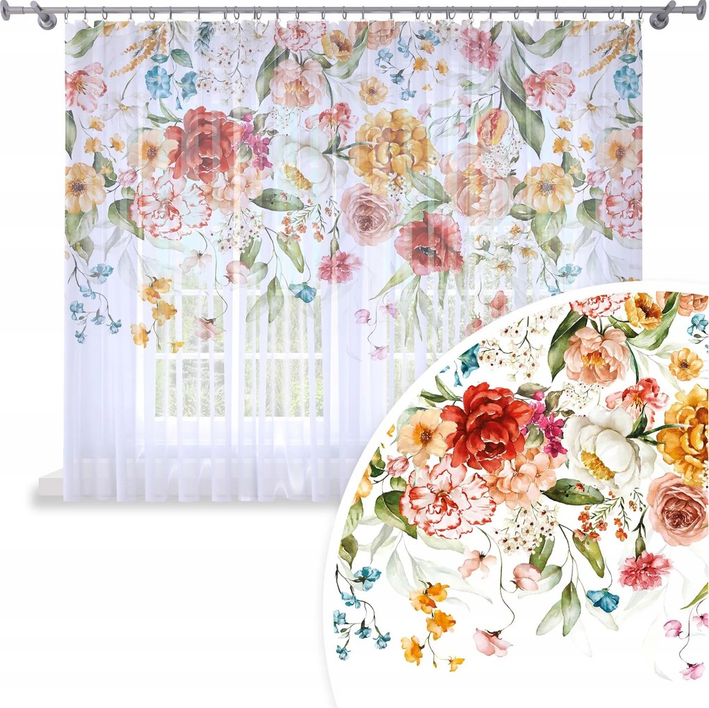 Függöny Kész 400x150 Fátyol Festett Béka Mintás 124