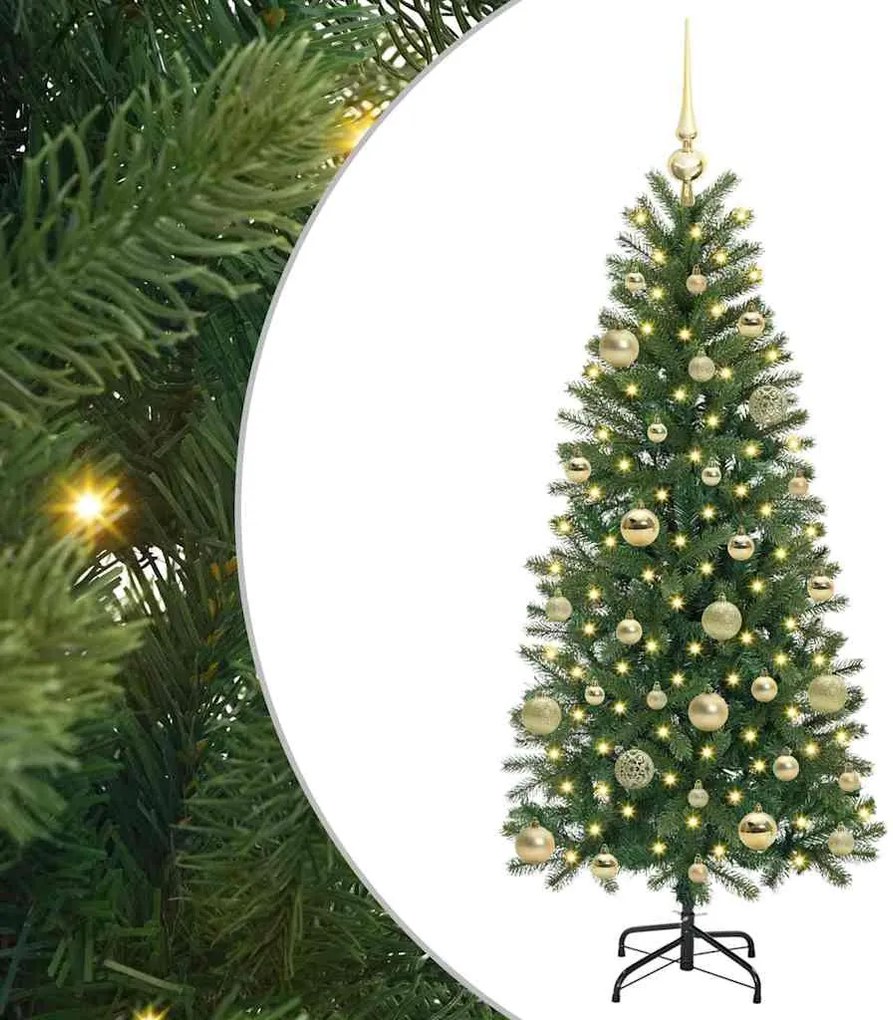 vidaXL Mű karácsonyfa 150 LED-del állvánnyal Zöld 150 cm PE és PVC