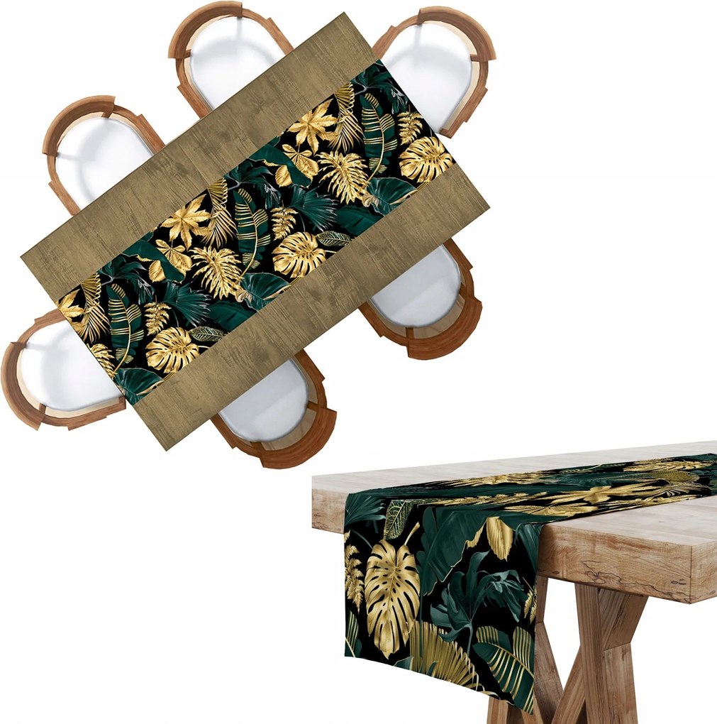 Foltálló Futófelület 40X200 Zöld Levelek Minta