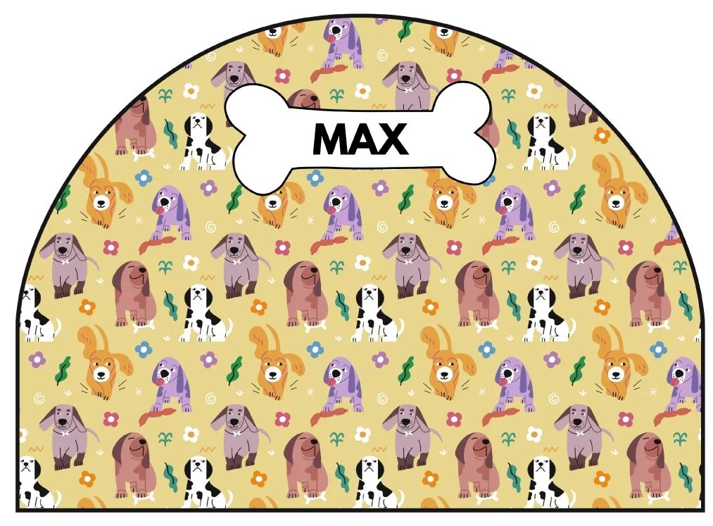 PIPPER. Védő textil falmatrica – Ív – Színes kutyák Méret: 83x60cm, Indíték: név nélkül