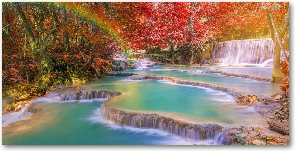 Fotótapéta falra edzett üveg Kaszkád 140x70