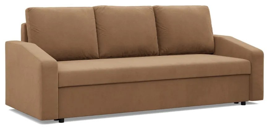 Zeus kanapéágy, szövet anyag, hab töltet, döntött kartámasz, barna