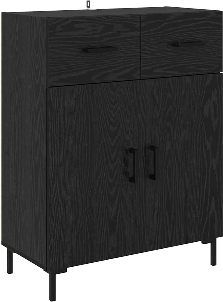 vidaXL Széf fiókkal Fekete tölgy 69,5 x 34 x 90 cm Faanyag