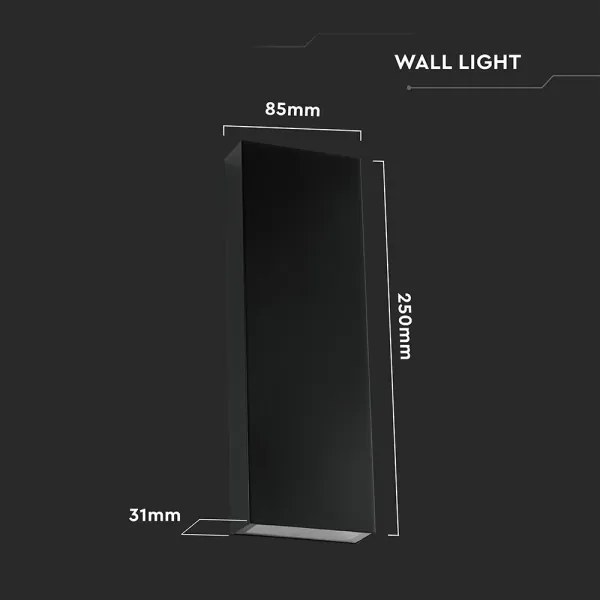LED Kültéri fali lámpa LED/8W/230V 4000K IP65 fekete