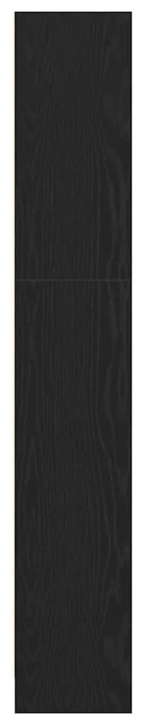 4 szintes fekete tölgy szerelt fa könyvespolc 80x24x143 cm