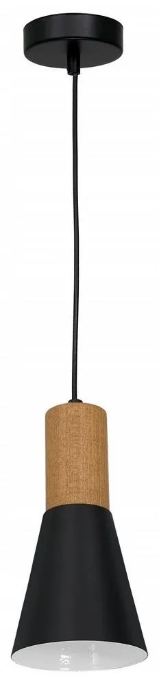 Csillár zsinóron EDMON 1xE27/60W/230V fekete