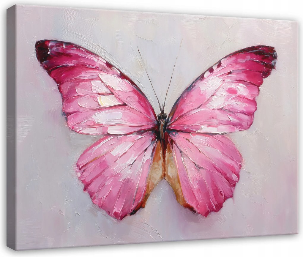 Vászonkép Pillangó Rózsaszín Akvarell Beton Nappali Hálószoba Vászon 40x30