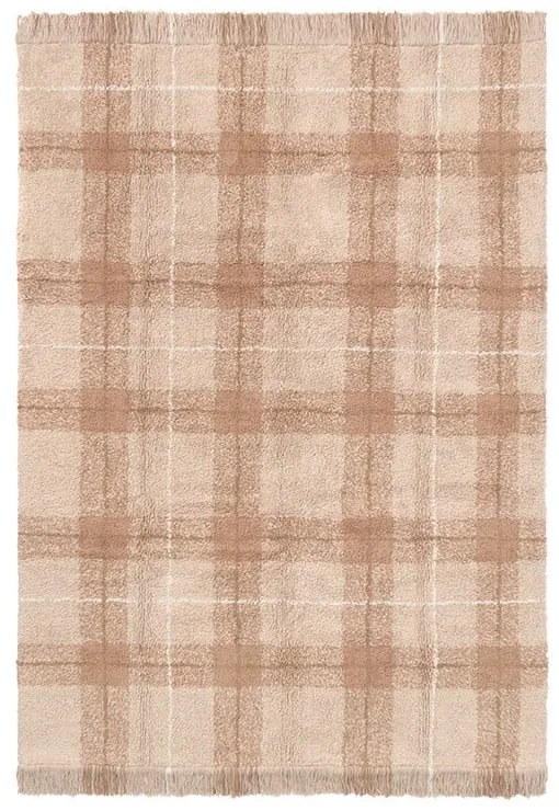 Világos rózsaszín mosható-kézi szövésű pamut szőnyeg 90x120 cm Tartan Rose – Lorena Canals