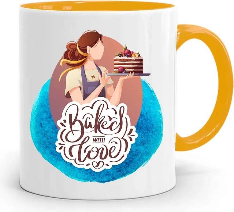 Sárga Bögre Péknek Ajándék fényképes nyomattal