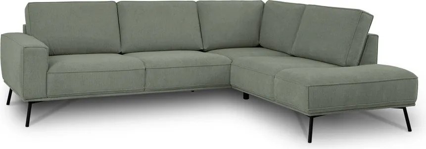 Zöld zsenília sarokkanapé (jobb oldali-L alakú) Amsterdam – Scandic