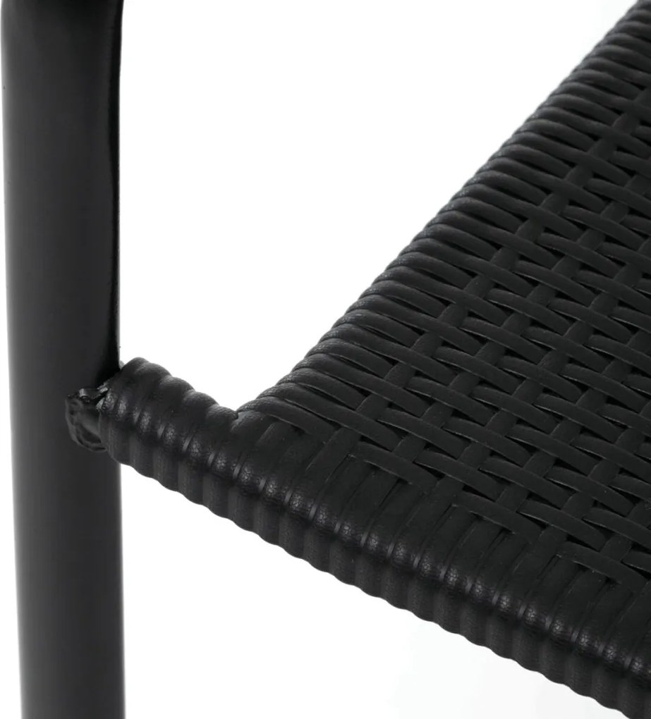 Kerti szék, fém, műanyag, fekete, AZC-H1021 BK