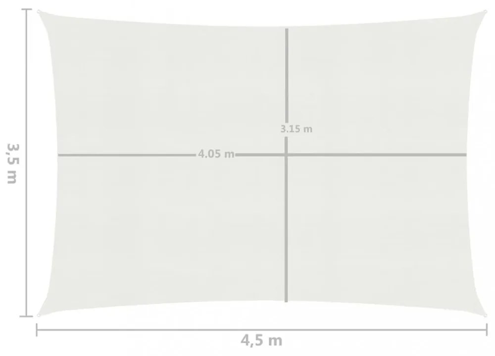 fehér HDPE napvitorla 160 g/m² 3,5 x 4,5 m