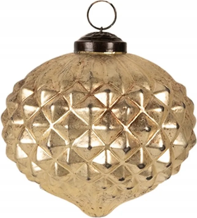 Willemieke toboz alakú arany üveg karácsonyi dísz S 10x10 cm