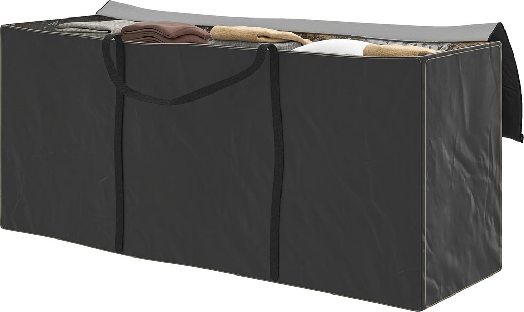 Outsunny Kerti Párna Tároló Zsák, Kültéri Párna Huzat 600D Oxford Anyagból UV Védelemmel és Fogantyúkkal, Vízálló Karácsonyfa Tároló Zsák, 175 x 55 x