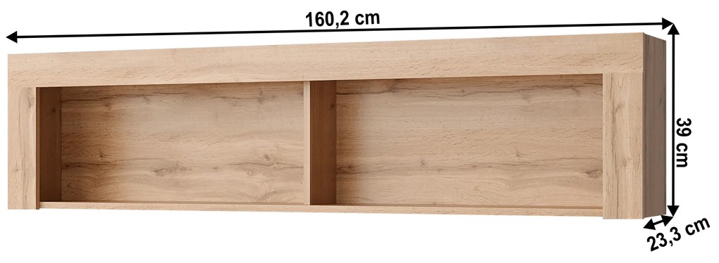 Fali regál  160 cm Mateo 160 (wotan tölgy). 1065270