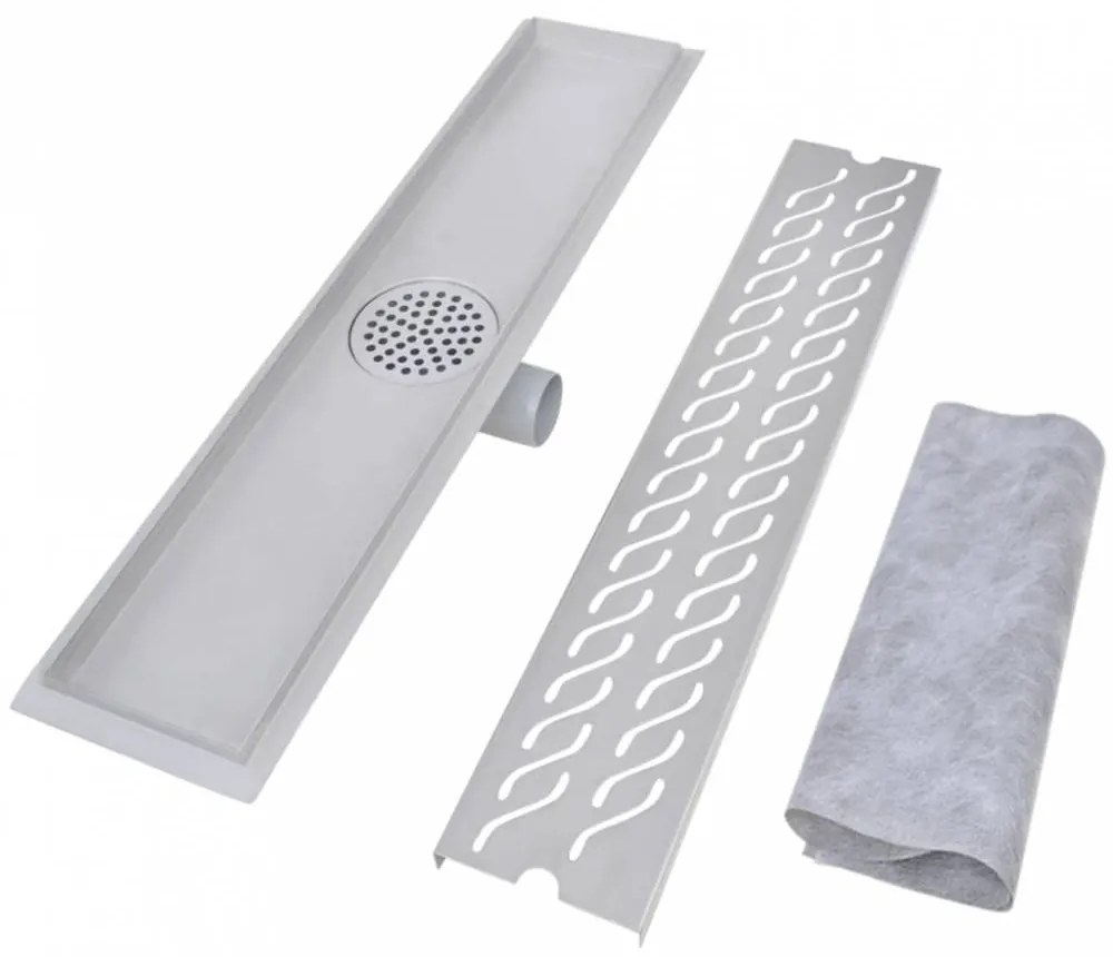 630x140 mm lineáris hullámos rozsdamentes acél zuhany lefolyó