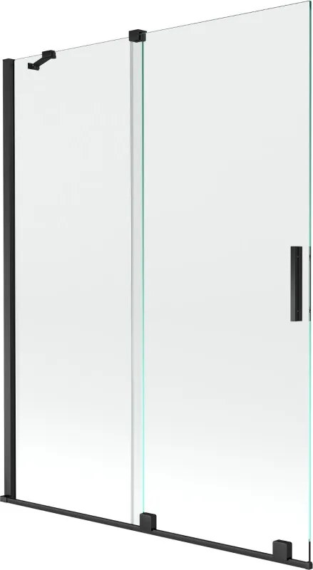 Mexen Velar 2-szárnyú, eltolható fürdőkádparaván, 130 x 150 cm, áttetsző, fekete - 896-130-000-01-70