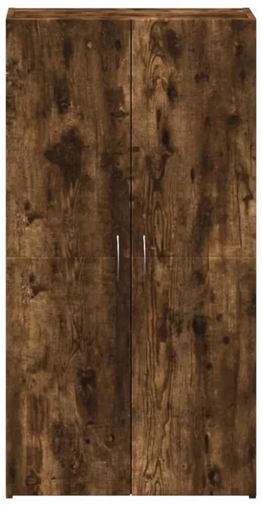 füstös tölgy színű szerelt fa irattartó szekrény 60x32x115 cm
