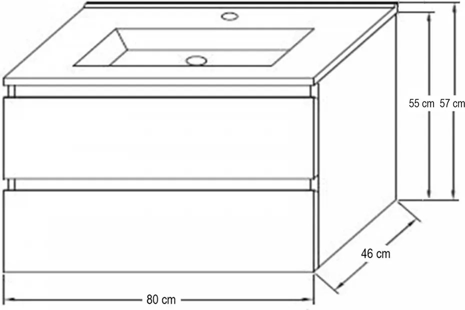 Porto 80 komplett fürdőszoba bútor fehér színben