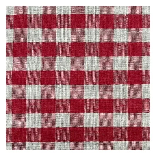 Len asztali futó 40x200 cm Red Gingham – Linen Tales