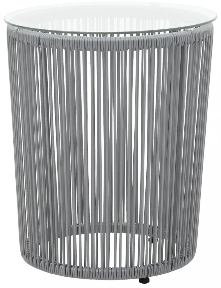 3 darabos szürke PE rattan bisztrószett párnával