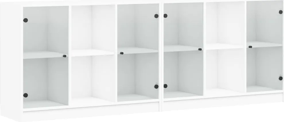 vidaXL fehér szerelt fa könyvespolc ajtókkal 204x37x75 cm