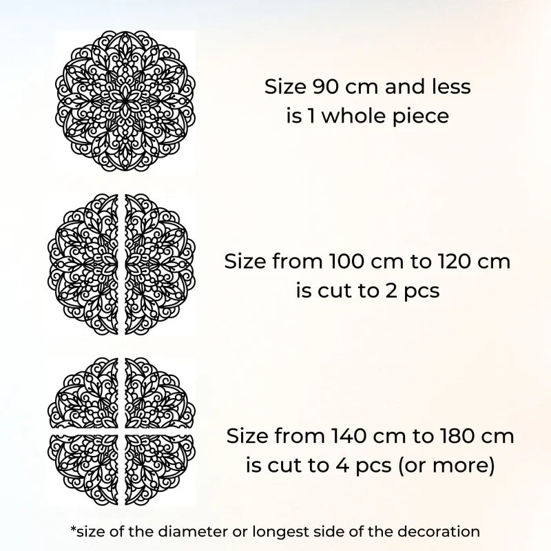 Fából készült mandala falra, virágdíszítéssel | MELLANY