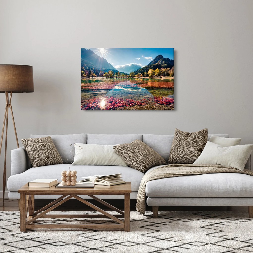 Kép - Jasna-tó, Gozd Martuljek, Júliai-Alpok, Szlovénia (90x60 cm)