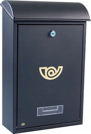 Postaláda fekete acél 400x250x100mm